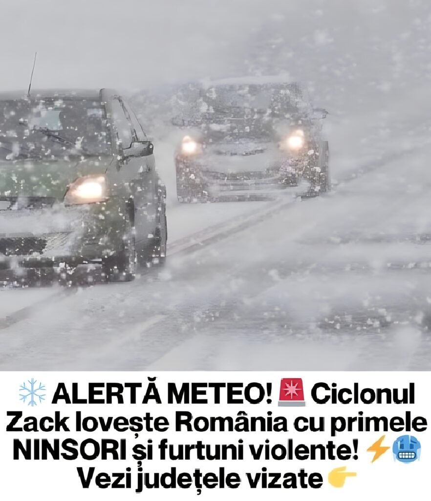 Alertă meteo: Ciclonul Zack aduce frig, ninsori și viscol în România