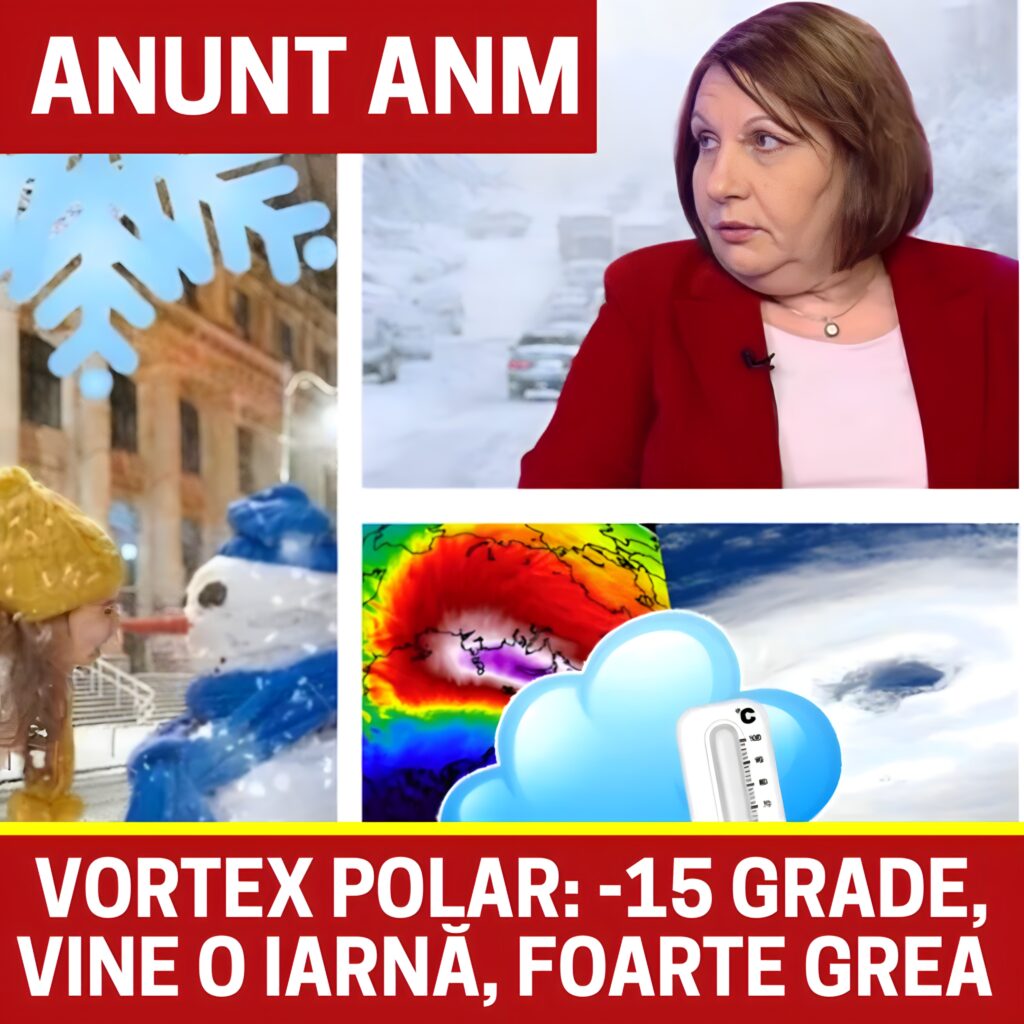 Anunț de ultima oră de la ANM, un nou Vortex polar intră în România: „Sunt posibile temperaturi de -15 grade Celsius”