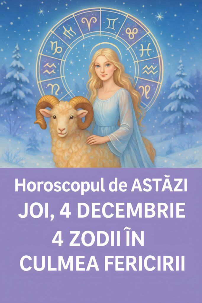 Horoscop zilnic – JOI, 4 DECEMBRIE. Avem parte de o zi prosperă și pozitivă