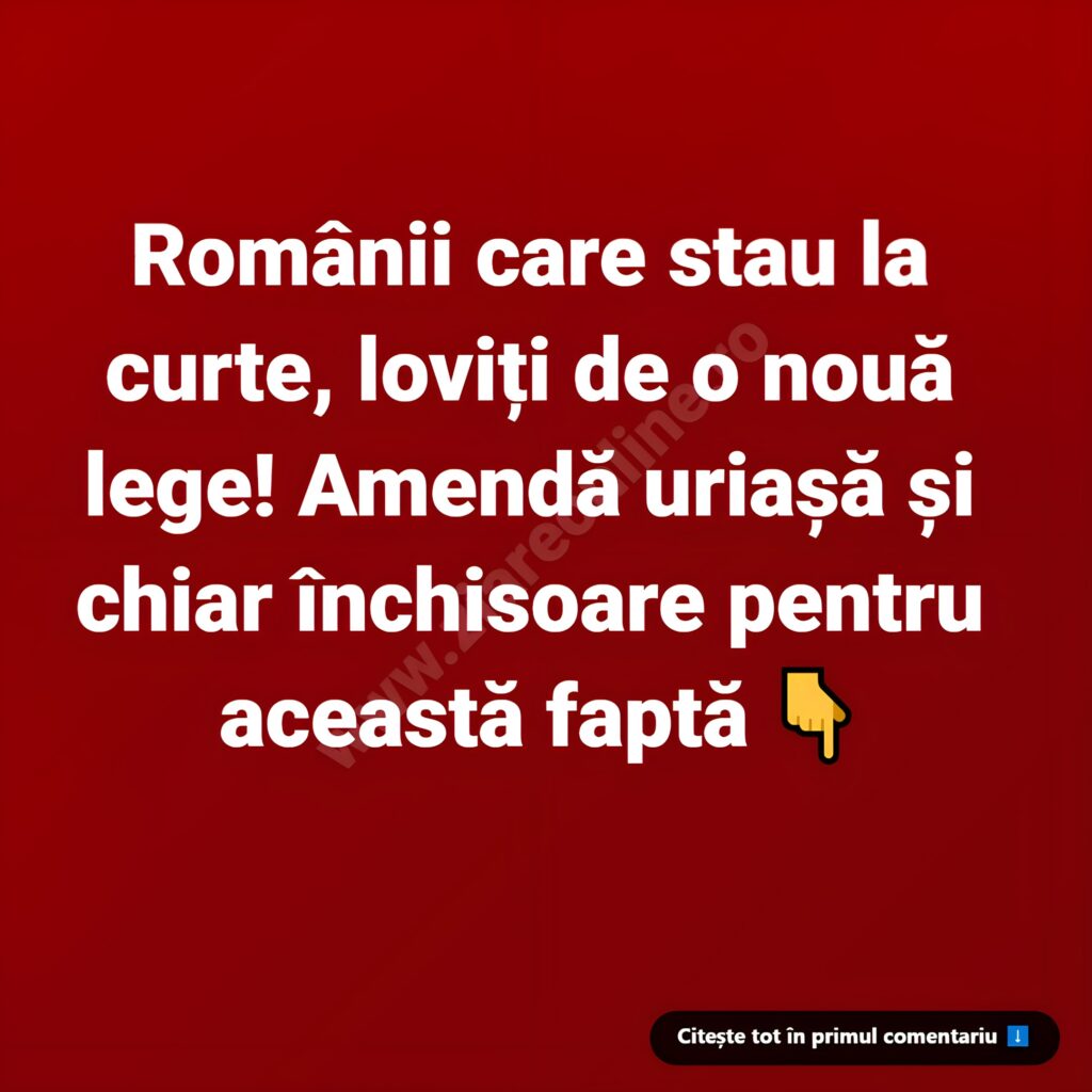 Măsură drastică pentru românii cu curte: Amendă și închisoare pentru o faptă interzisă!