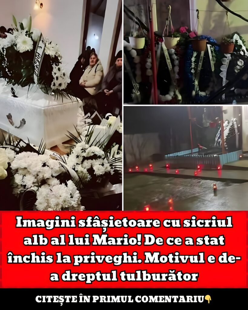 Imagini sfâșietoare cu sicriul alb al lui Mario! De ce a stat închis la priveghi. Motivul e de-a dreptul tulburător