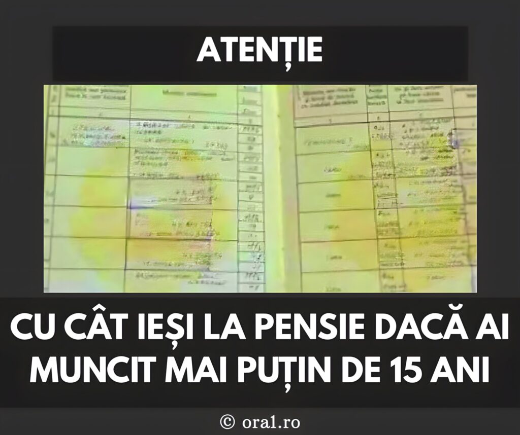 Ce pensie primești dacă ai cotizat doar 15 ani